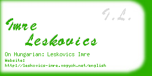 imre leskovics business card